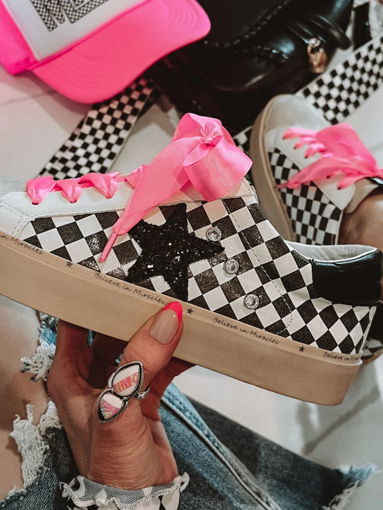 Pre Order: Chateau Le Chic Exclusive: Harley's Checkmate Checkered Sneaker