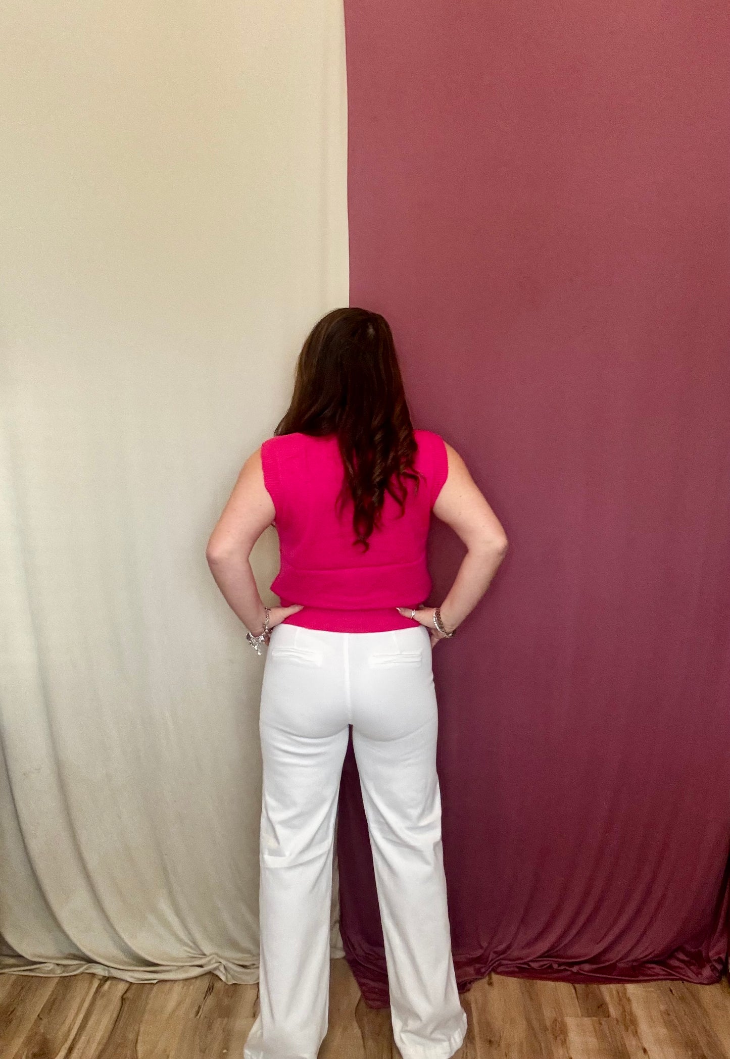 Risen Tummy Control High Rise Wide Leg Double Button