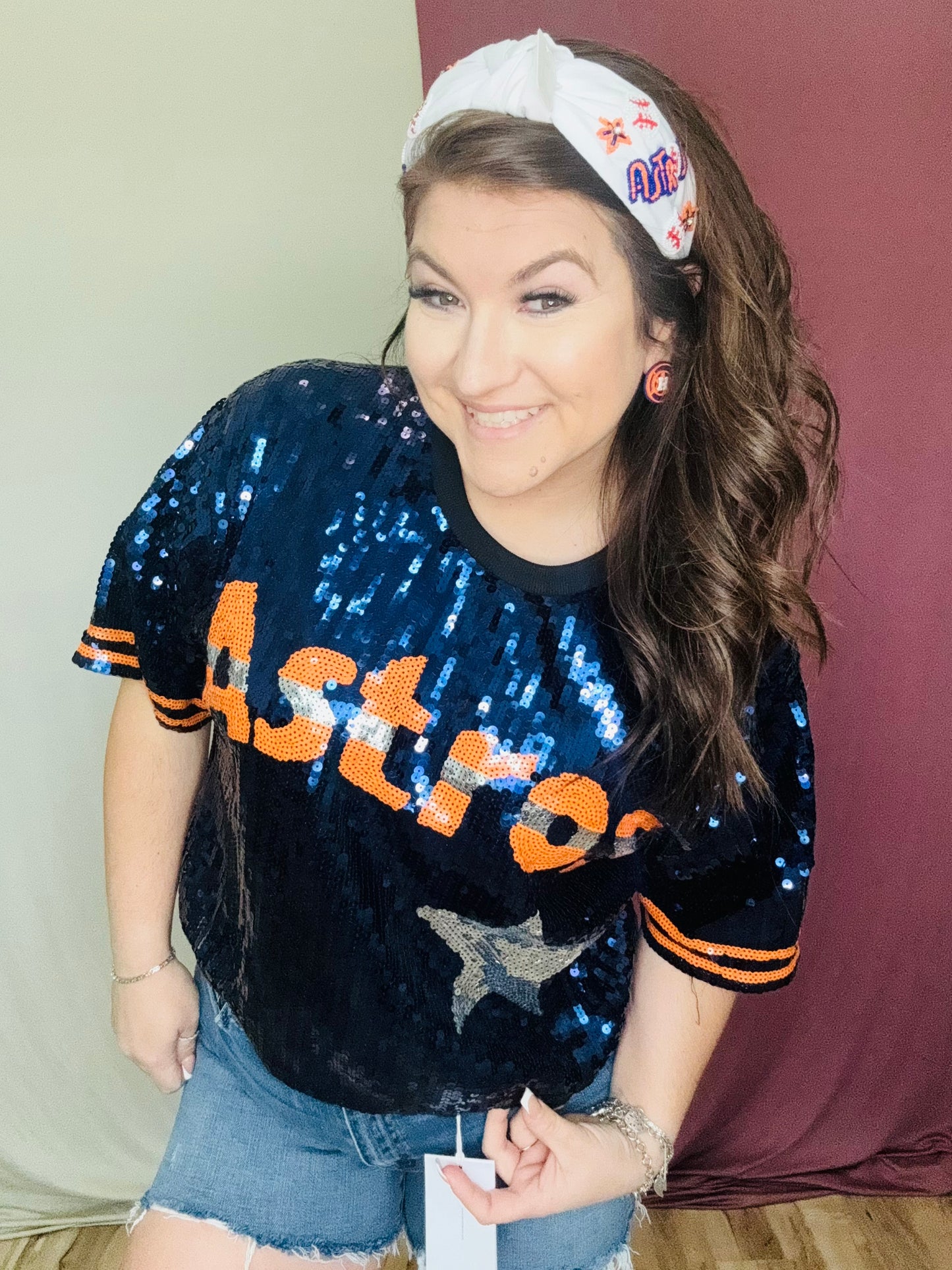 Astros Sequin Top (Preorder)