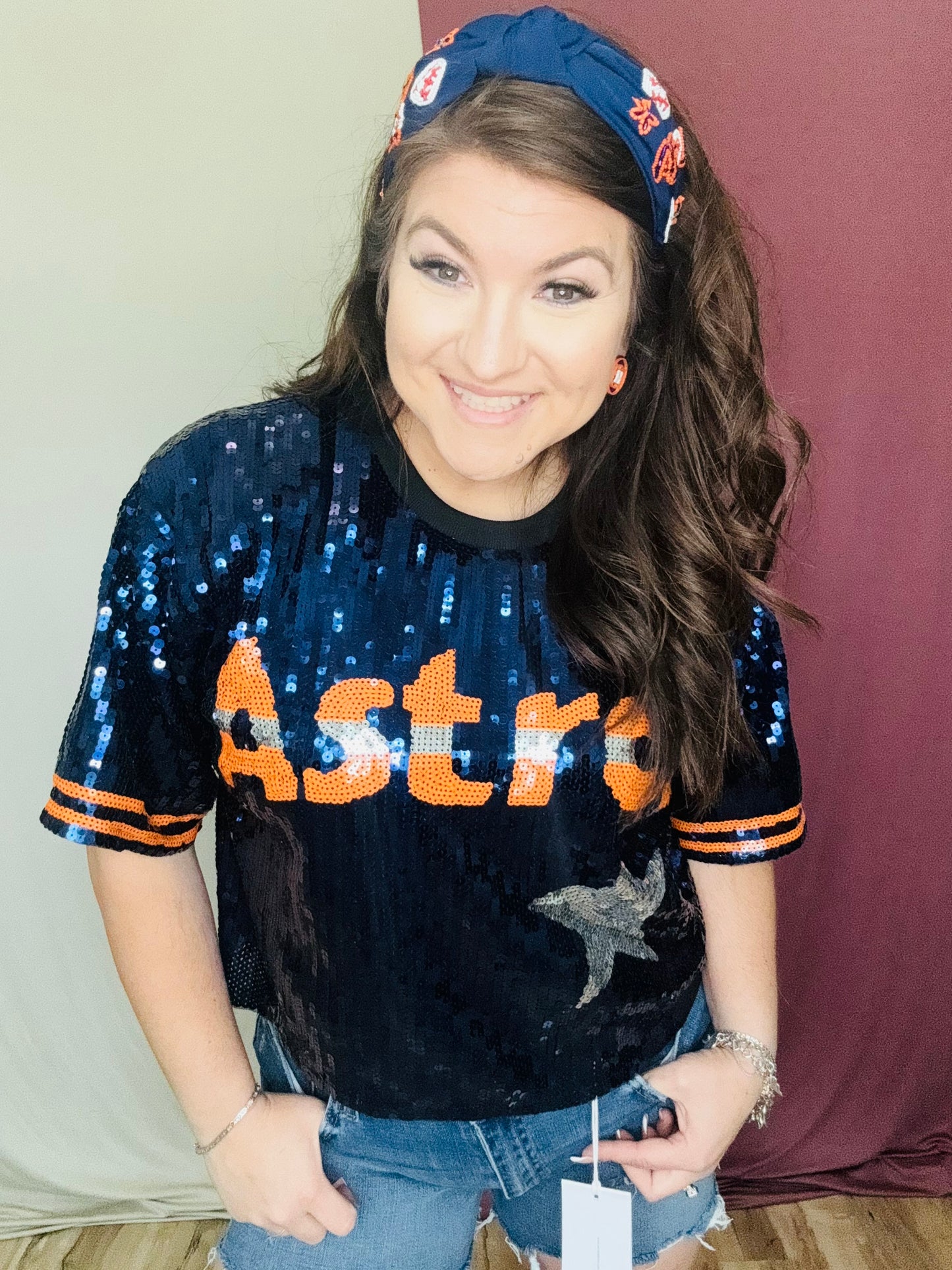 Astros Sequin Top (Preorder)