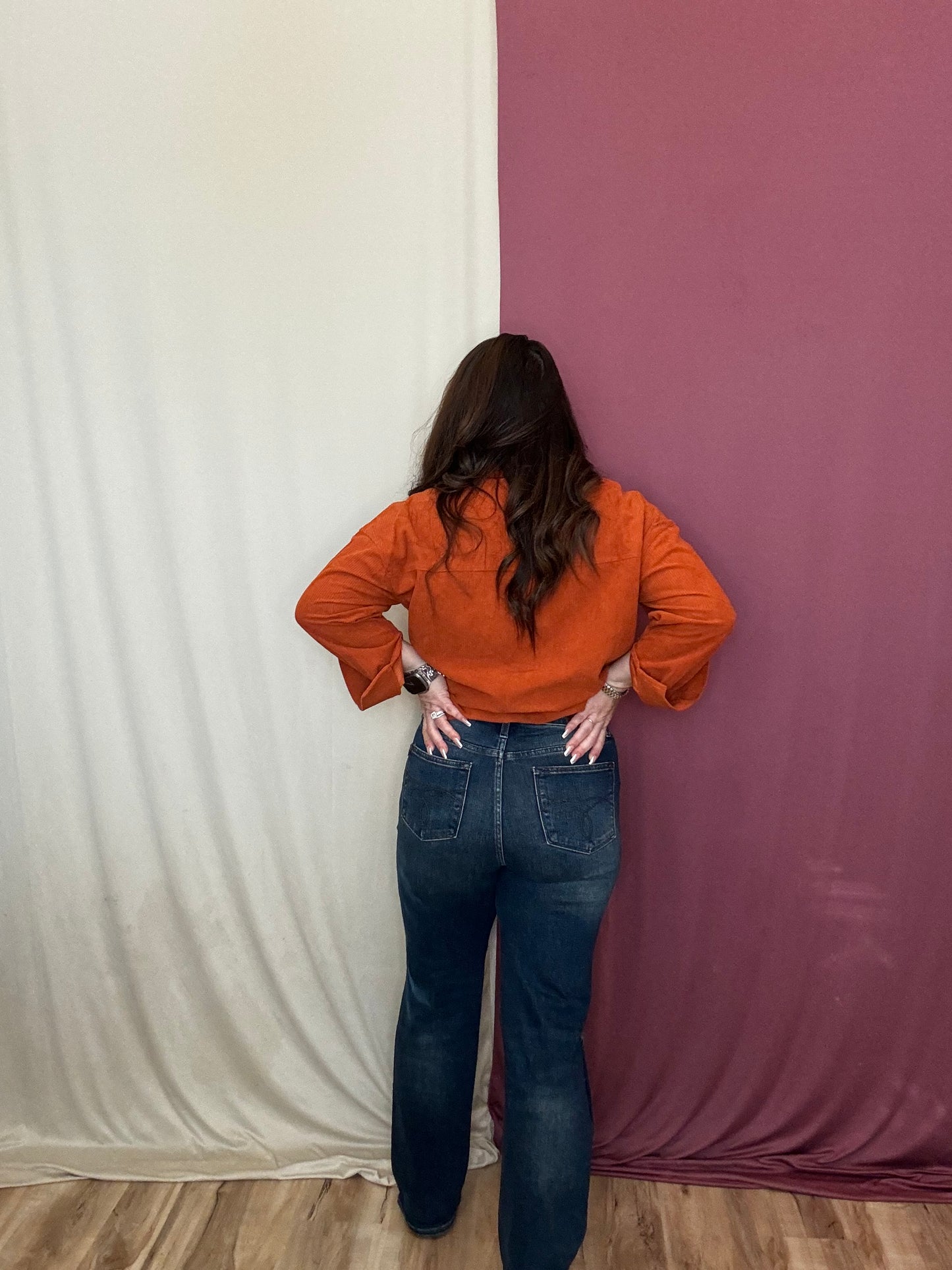 Judy Blue HW Ribbed Knee Dad Jean