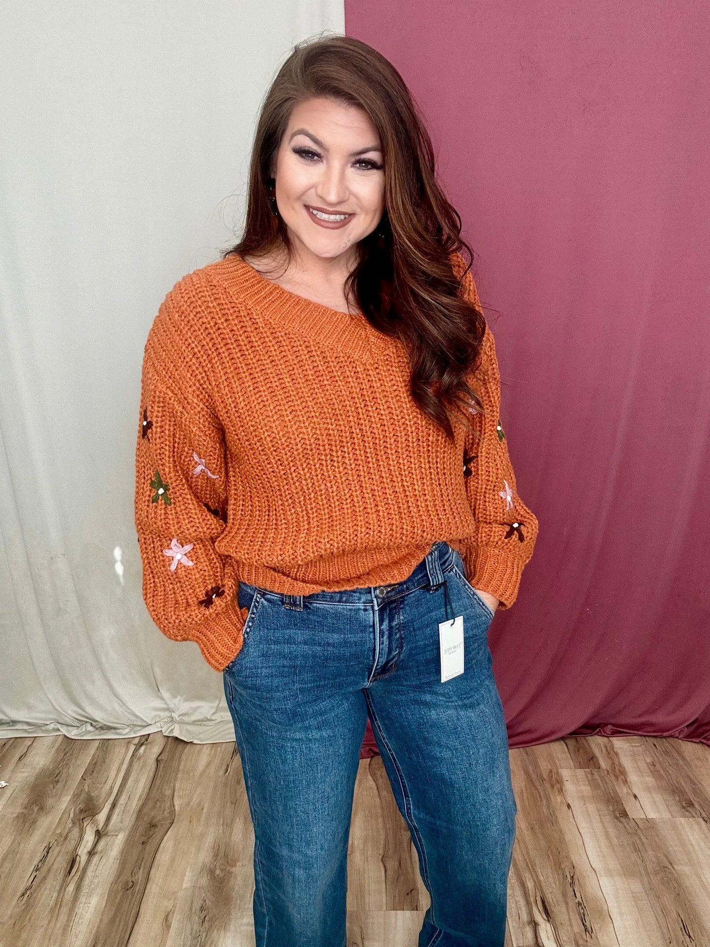 The Dario Floral Embroidered Chunky Knit Sweater
