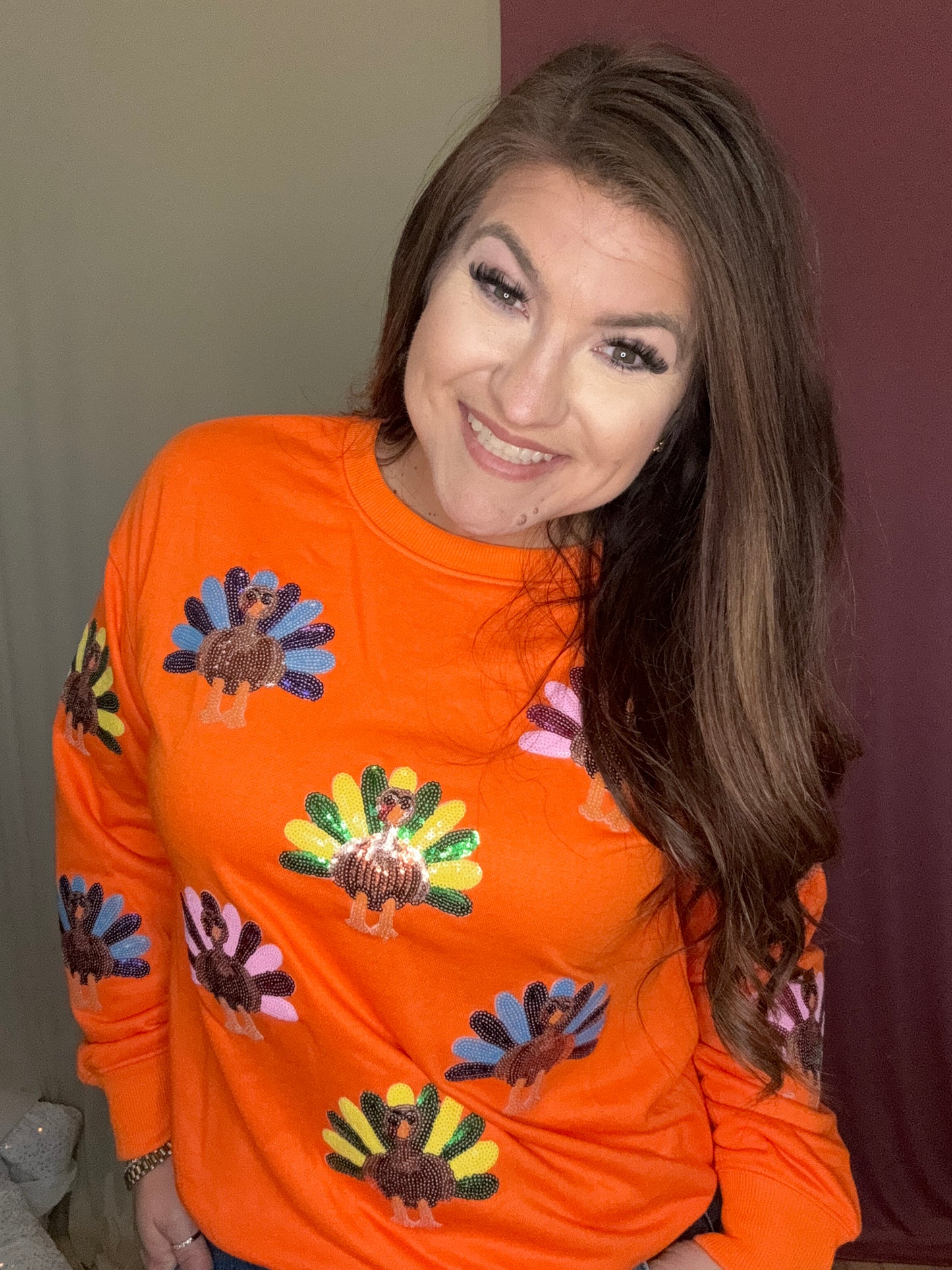 The Orange Turkey Sequin Sweater