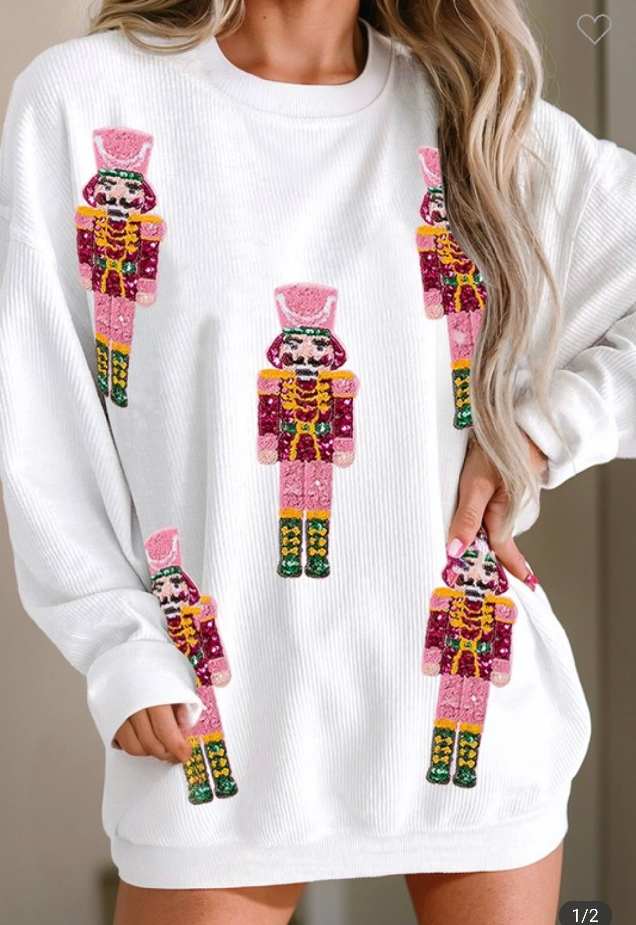 The White Sequin Nutcracker Top