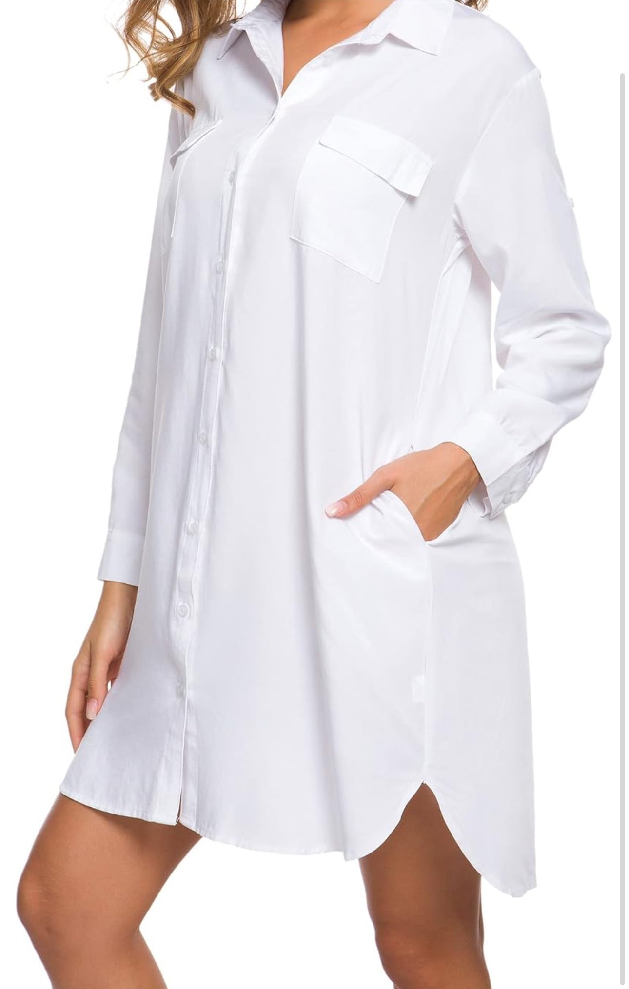 The White Collar Button Down Dress