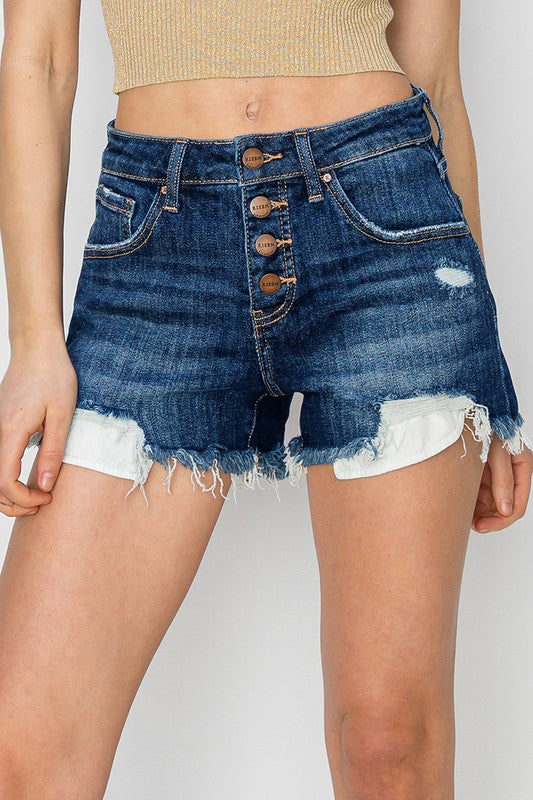 Sofia Risen Mid Rise Button Down Short