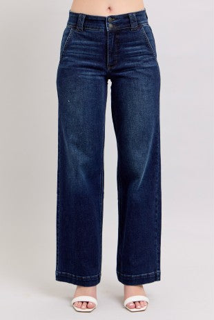 Judy Blue Stacy Wide Leg Dark Denim