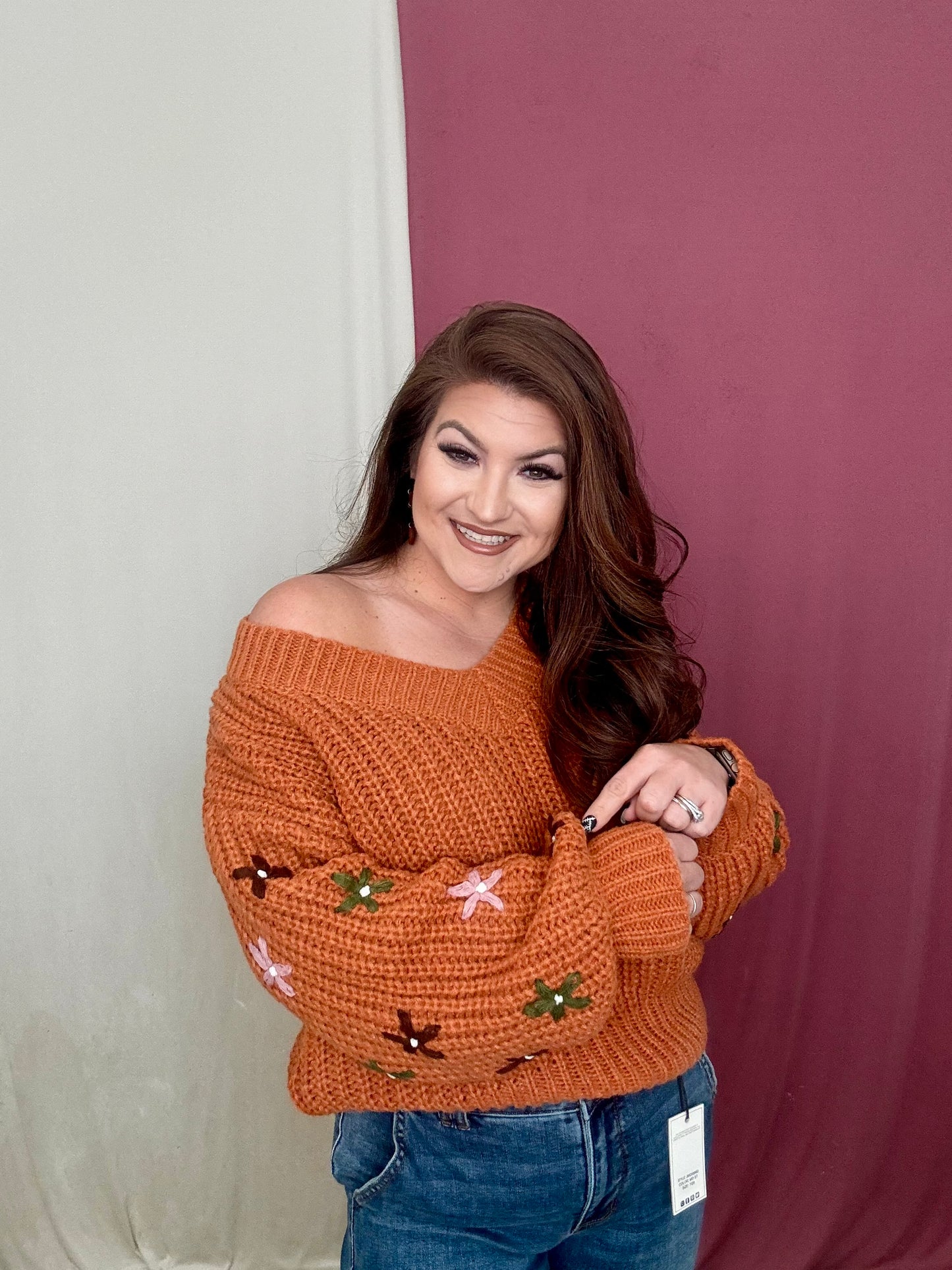 The Dario Floral Embroidered Chunky Knit Sweater