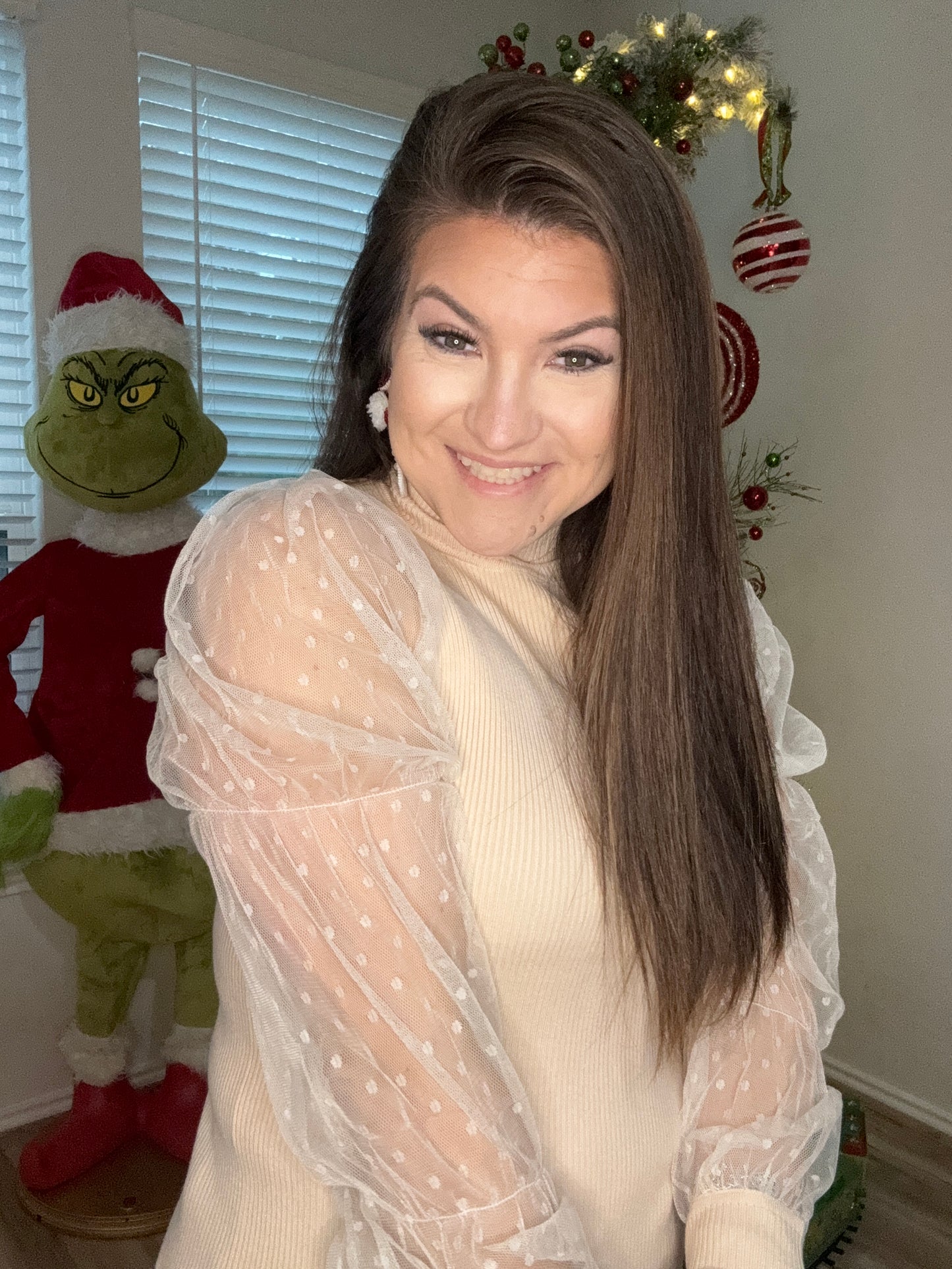 The Ellie Lace Balloon Sleeve Top