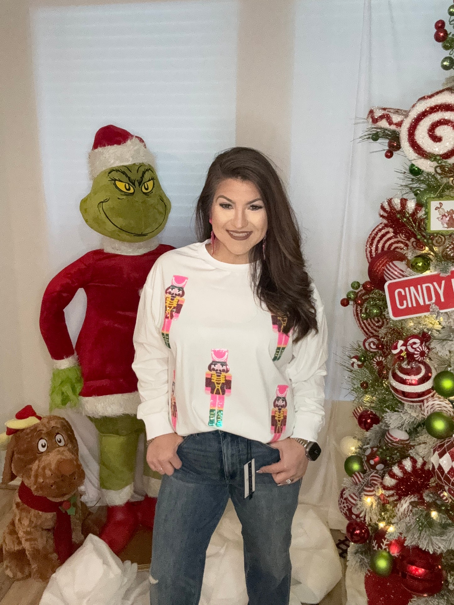 The White Sequin Nutcracker Top