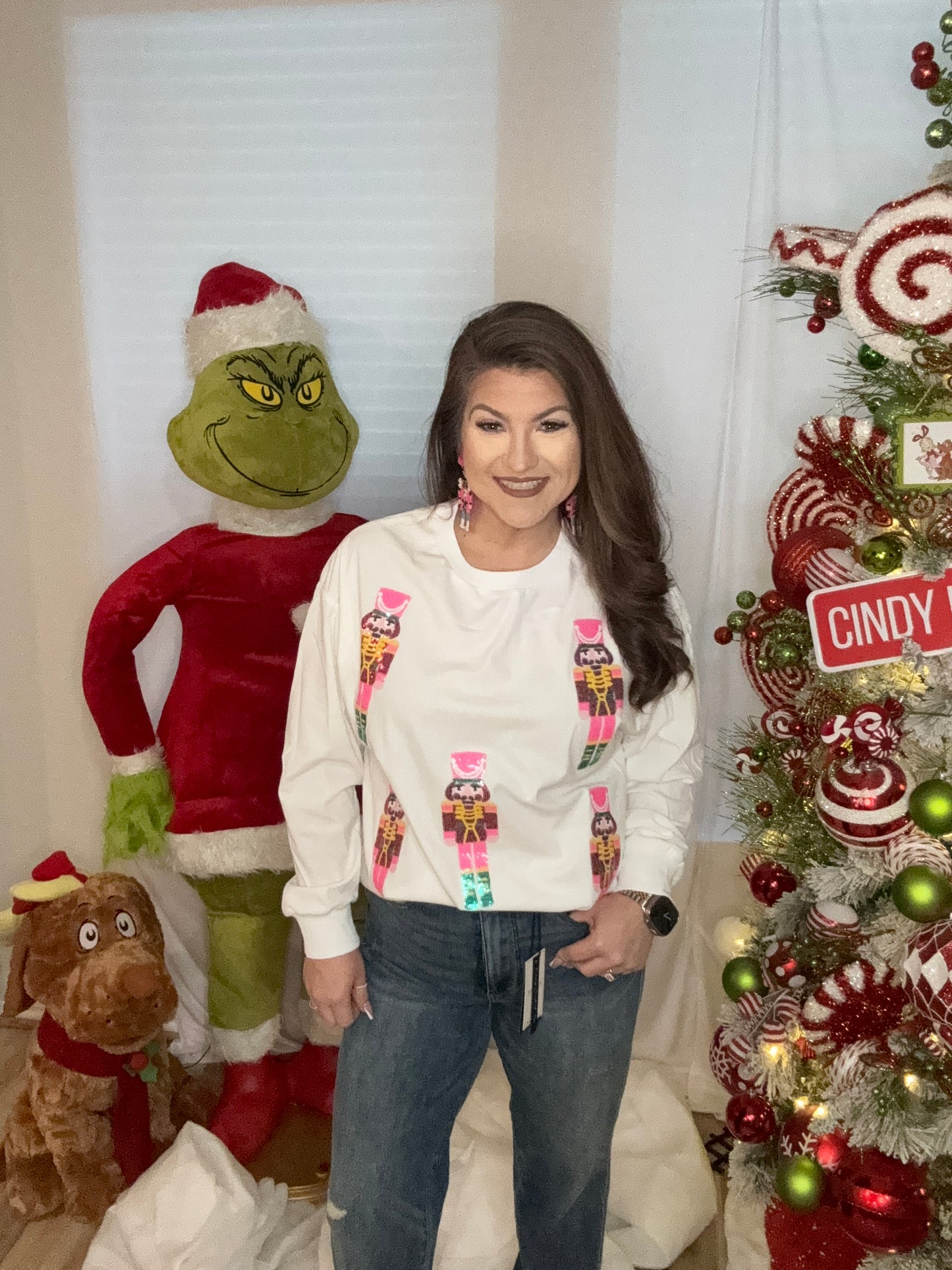 The White Sequin Nutcracker Top