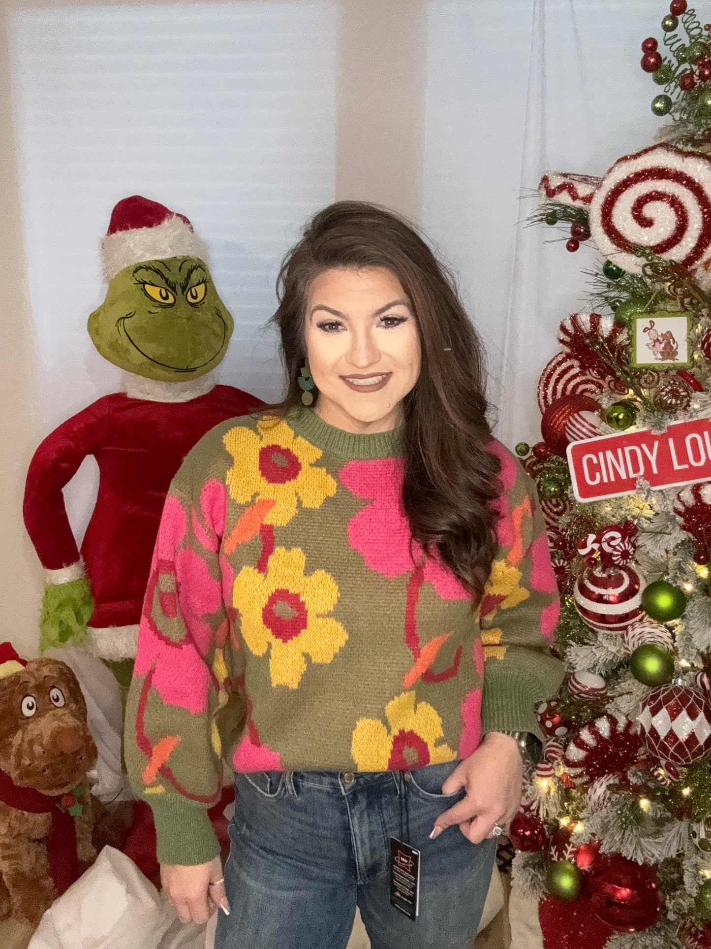 The Deandre Flower Sweater Top