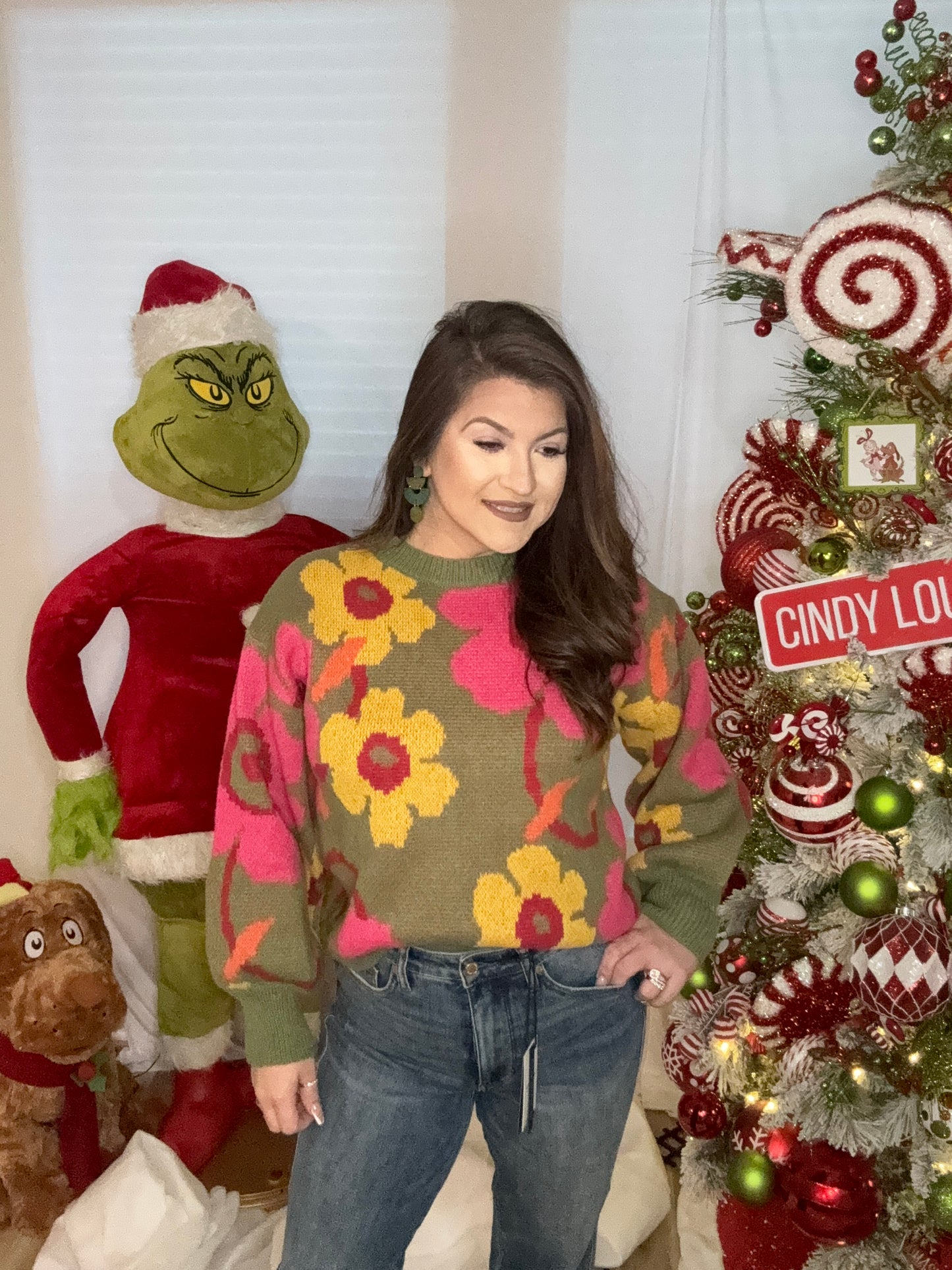 The Deandre Flower Sweater Top