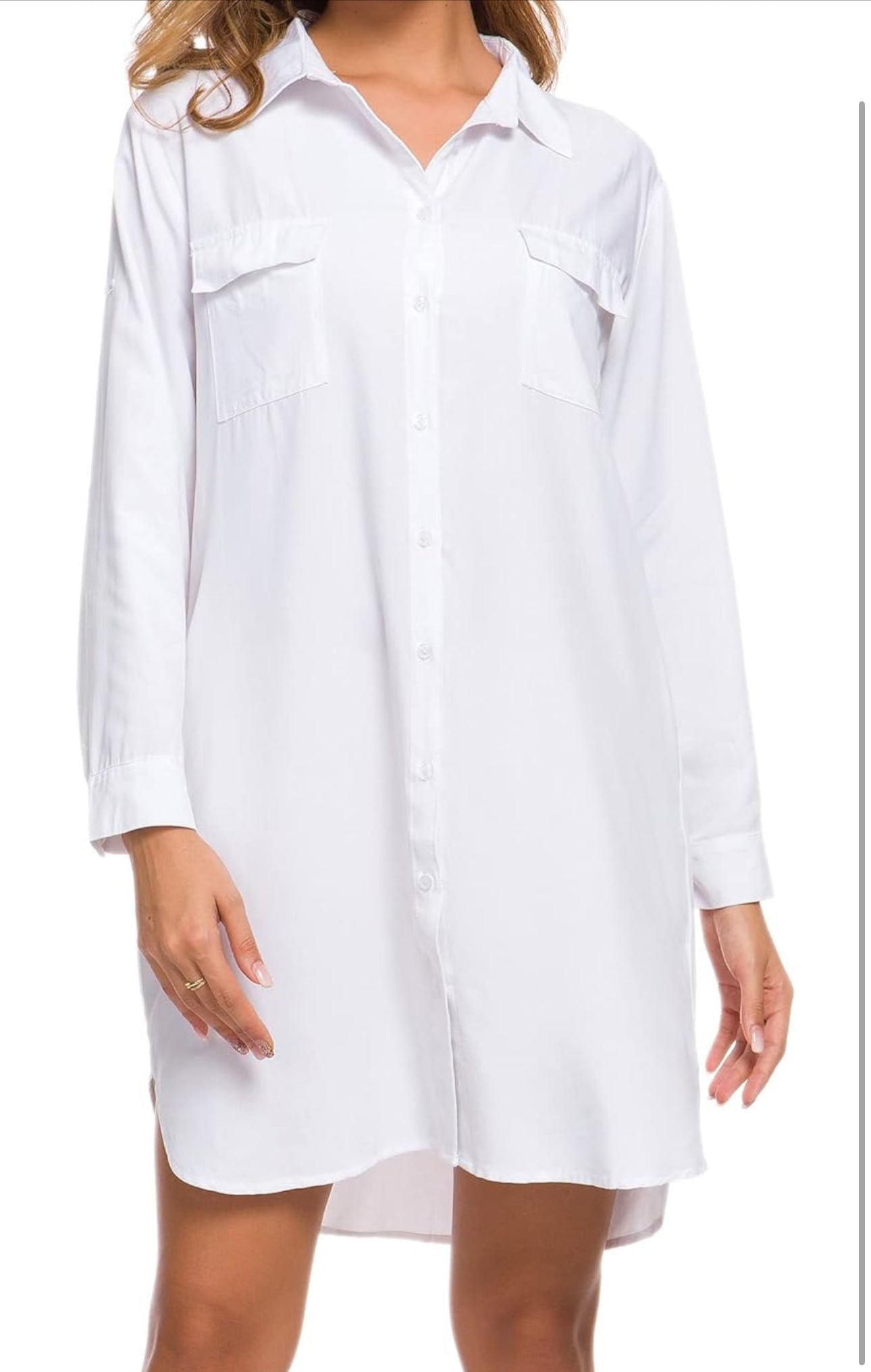 The White Collar Button Down Dress